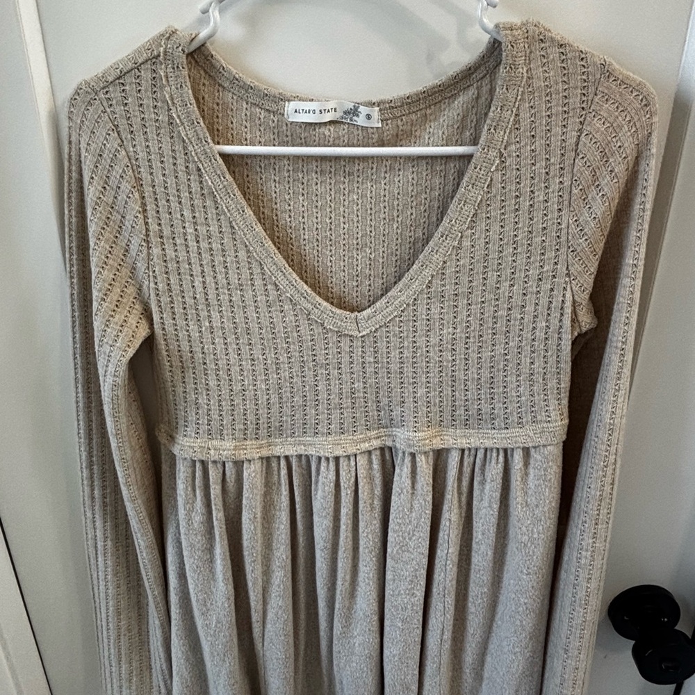Altar'd State Taupe Knit Sweater